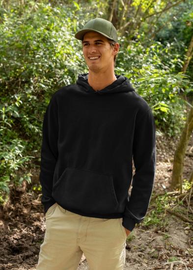 3 İplik Şardonlu Hoodie Siyah