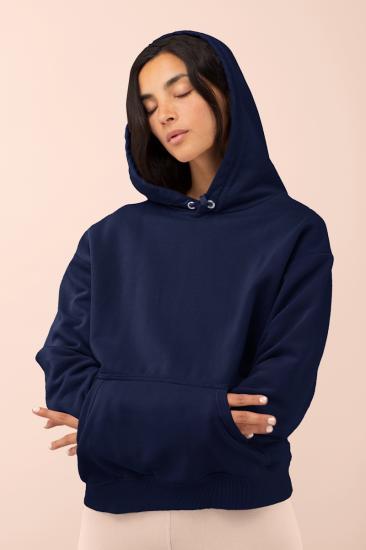 3 İplik Şardonlu Hoodie Lacivert